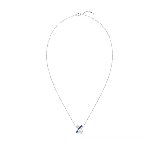 Blue and White Diamond Necklace